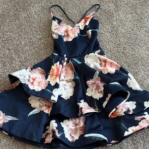 Navy Floral Dress